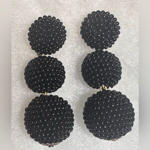 Elegant Black Beaded Earrings.